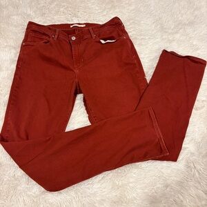 Levi's Mid-rise skinny jeans soft touch rust red Woman’s size 32